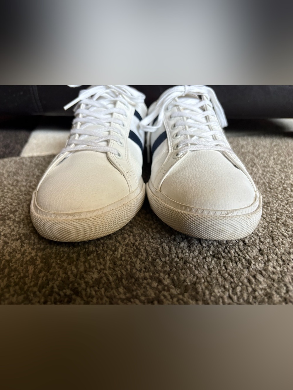 Lacoste White “Grad Vulc” Sneakers w/Red,Blue Accents and Logo - Picture 5 of 8